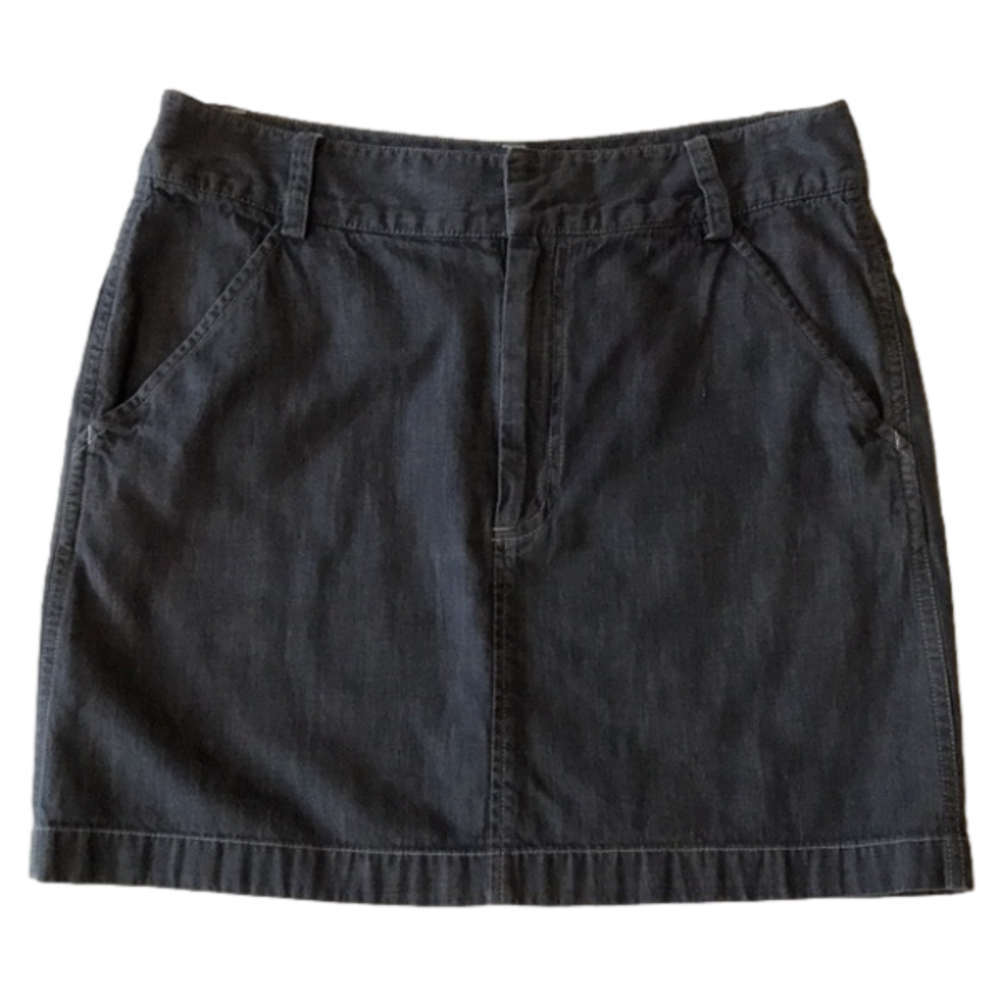 BANANA REPUBLIC Denim Mini Skirt Waistband Belt Loops Zip Front Slip Pockets—6 - Picture 4 of 16